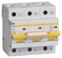 Выключатель автоматический IEK ВА47-100 MVA40-3-032-C 32A тип C 10kA 3П 400В 3мод белый (упак.:1шт)