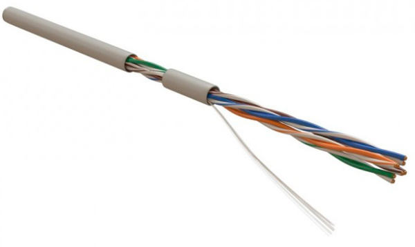 Кабель информационный Hyperline UUTP4-C5E-S24-IN-PVC-GY-100 кат.5E U/UTP 4X2X24AWG PVC внутренний 100м серый