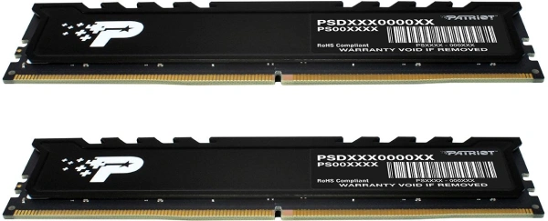 Память DDR5 2x32GB 4800MHz Patriot PSP564G4800KH1 Signature Premium RTL PC5-38400 CL40 DIMM 288-pin 1.1В kit single rank с радиатором Ret