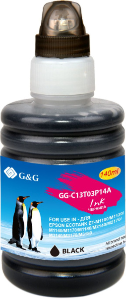 Чернила G&G GG-C13T03P14A 110BK черный 140мл для Epson M1100/M1120/M1140/M1170/M1180
