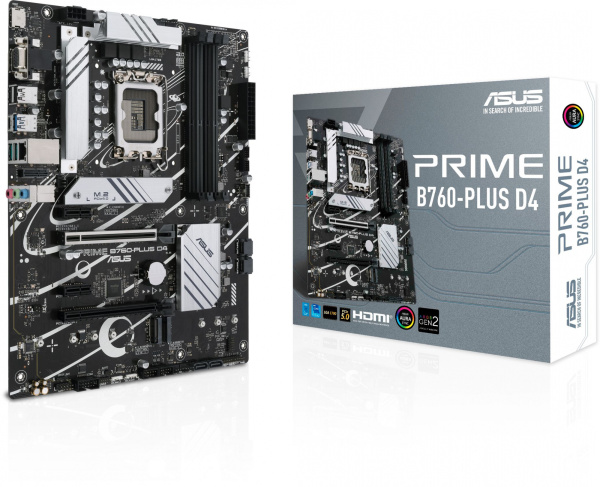 Материнская плата Asus PRIME B760-PLUS D4 Soc-1700 Intel B760 4xDDR4 ATX AC`97 8ch(7.1) 2.5Gg RAID+HDMI+DP