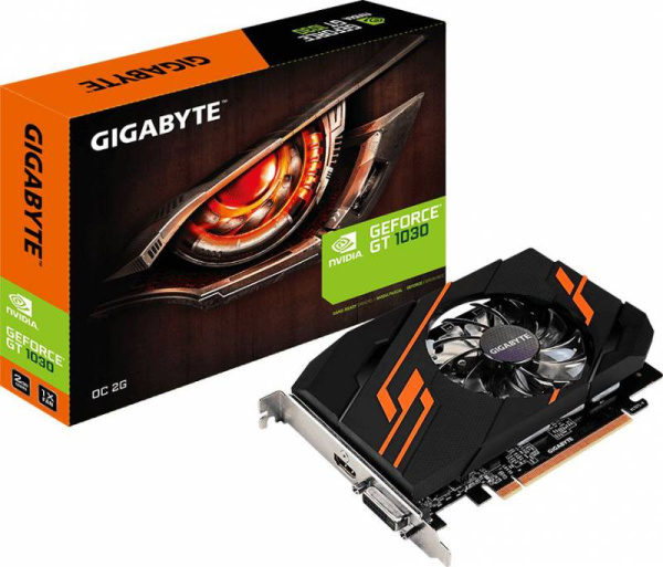 Видеокарта Gigabyte PCI-E GV-N1030OC-2GI NVIDIA GeForce GT 1030 2048Mb 64 GDDR5 1265/6008 HDMIx1 HDCP Ret