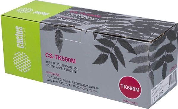 Картридж лазерный Cactus CS-TK590M пурпурный (5000стр.) для Kyocera FS-C2026MFP/C2126MFP/C2526MFP/C2626MFP/C5250DN