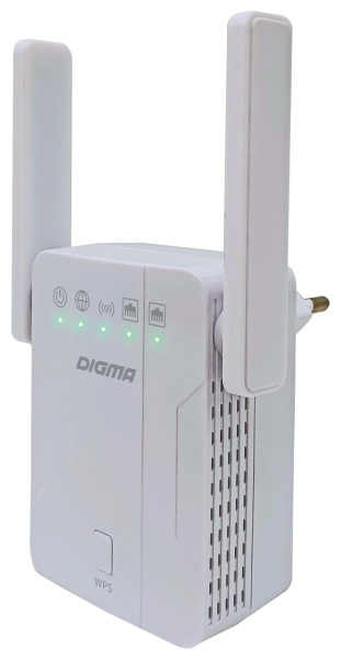 Повторитель беспроводного сигнала Digma D-WR300 10/100BASE-TX белый (упак.:1шт)