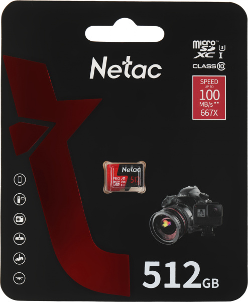 Флеш карта microSDXC Netac 512GB NT02P500PRO-512G-S P500 Extreme Pro