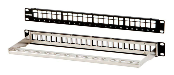 Патч-панель наборная Hyperline PPBL3-19-24-SH-RM 19" 1U 24xRJ45 UTP