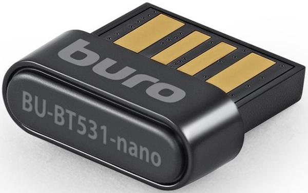 Адаптер USB Buro BU-BT531-nano Bluetooth 5.3+EDR class 1.5 20м черный