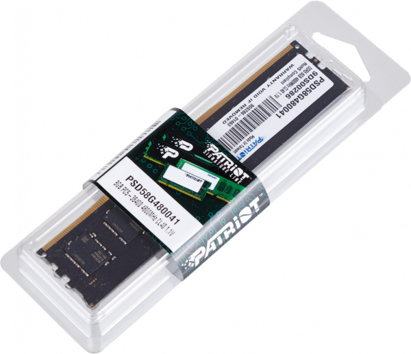 Память DDR5 8Gb 4800MHz Patriot PSD58G480041 Signature RTL PC5-38400 CL40 DIMM ECC 288-pin 1.1В single rank Ret