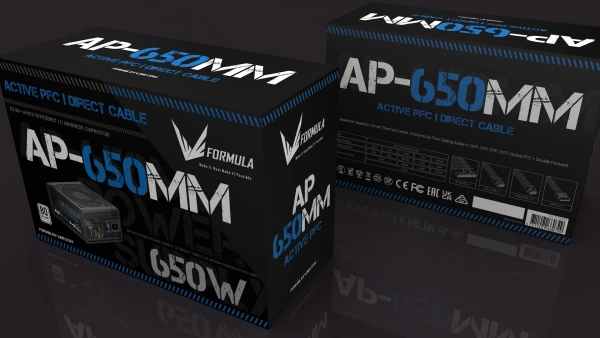 Блок питания Formula ATX 650W AP-650ММ 80 PLUS WHITE (20+4pin) APFC 120mm fan 6xSATA RTL