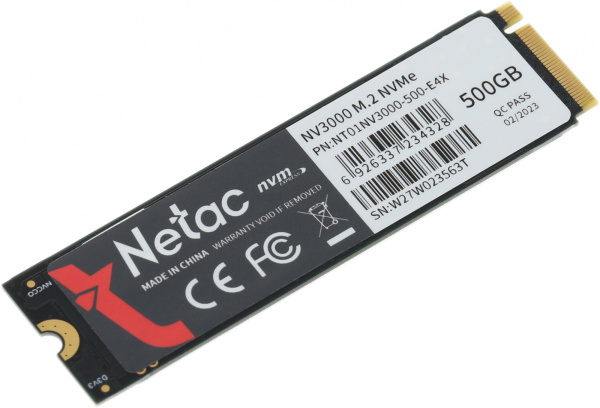 Накопитель SSD Netac PCI-E 3.0 x4 500Gb NT01NV3000-500-E4X NV3000 M.2 2280