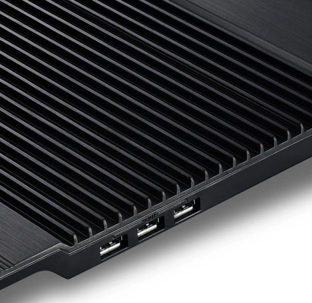 Подставка для ноутбука Deepcool N8 Black 380x278x55мм 3xUSB 2x 140ммFAN 1244г алюминий черный