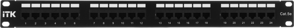 Патч-панель ITK PP24-1UC5EU-D05 19" 1U 24xRJ45 кат.5e UTP