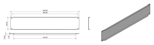 Фальш-панель Hyperline BPV-2-RAL9005 шир.482.6мм выс.88мм 2U черный (упак.:1шт)