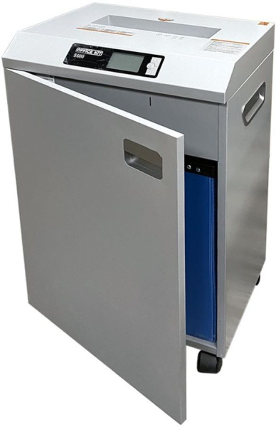 Шредер Office Kit S600 3,9 серый (секр.Р-2) ленты 40лист. 60лтр. скрепки скобы пл.карты CD