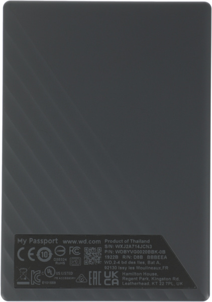 Жесткий диск WD USB 3.0 2Tb WDBYVG0020BBK-WESN My Passport 2.5" черный