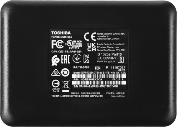 Жесткий диск Toshiba USB 3.0 4Tb HDTB540EK3CA Canvio Basics 2.5" черный