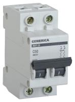 Выключатель автоматический IEK Generica MVA25-2-050-C 50A тип C 4.5kA 2П 400В 2мод серый (упак.:1шт)
