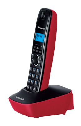 Р/Телефон Dect Panasonic KX-TG1611RUR красный/черный АОН