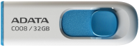 Флеш Диск A-Data 32Gb Classic C008 AC008-32G-RWE USB2.0 белый/синий