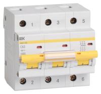 Выключатель автоматический IEK MVA40-3-063-C 63A тип C 10kA 3П 400В 3мод белый (упак.:1шт)