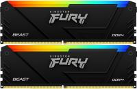 Память DDR4 2x32GB 3600MHz Kingston KF436C18BB2AK2/64 Fury Beast Black RGB RTL Gaming PC4-28800 CL18 DIMM 288-pin 1.35В dual rank с радиатором Ret