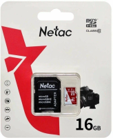 Флеш карта microSDHC 16GB Netac NT02P500ECO-016G-R P500 Eco + adapter