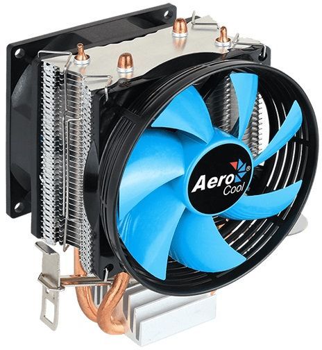 Устройство охлаждения(кулер) Aerocool Verkho 2 Dual Soc-AM5/AM4/1151/1200/2066/1700 черный/синий 4-pin 15-25dB Al+Cu 120W 370gr Ret