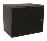 Шкаф коммутационный WRline (WR-TW-1245-SR-RAL9004) настенный 12U 600x450мм пер.дв.металл 2 бок.пан. 60кг черный 370мм 650мм IP20 сталь