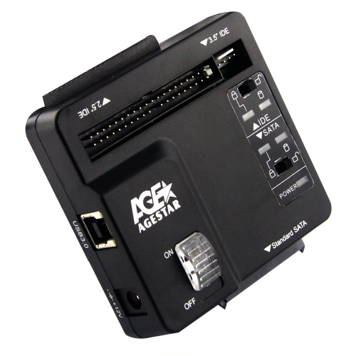 Адаптер-переходник для HDD/SSD AgeStar 3FBCP SATA IDE пластик черный