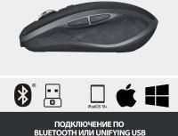 Мышь Logitech MX Anywhere 2S графитовый оптическая 4000dpi беспров. BT/Radio USB 7but (910-006211)