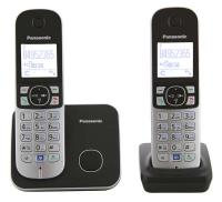 Р/Телефон Dect Panasonic KX-TG6812RU черный (труб. в компл.:2шт) АОН