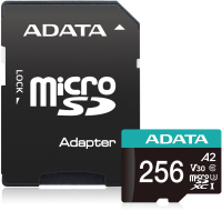 Флеш карта microSDXC 256GB A-Data AUSDX256GUI3V30SA2-RA1 Premier Pro + adapter