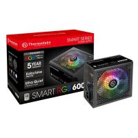 Блок питания Thermaltake ATX 600W Smart RGB 600 80+ (20+4pin) APFC 120mm fan color LED 6xSATA RTL