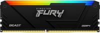 Память DDR4 8GB 3733MHz Kingston KF437C19BB2A/8 Fury Beast RGB RTL Gaming PC4-29900 CL19 DIMM 288-pin 1.35В single rank с радиатором Ret