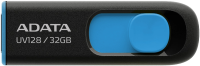 Флеш Диск A-Data 32Gb DashDrive UV128 AUV128-32G-RBE USB3.0 черный/синий