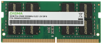 Память DDR4 32GB 3200MHz Digma DGMAS43200032D RTL PC4-25600 CL22 SO-DIMM 260-pin 1.2В dual rank Ret