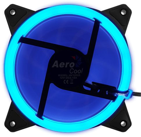 Вентилятор для корпуса Aerocool Rev LED 120х120 черный 3-pin 15дБ (REV BLUE 120) Ret