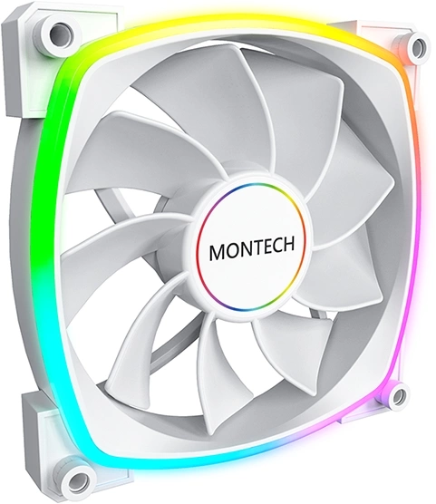 Вентилятор для корпуса Montech RX140 Reverse ARGB 140х140x25 белый 4-pin 27.9дБ (RX140 PWM WHITE) Ret