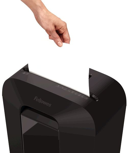 Шредер Fellowes PowerShred LX70 черный (секр.P-4) перекрестный 11лист. 18лтр. скрепки скобы пл.карты