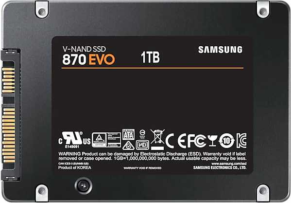 Накопитель SSD Samsung SATA-III 1TB MZ-77E1T0BW 870 EVO 2.5"