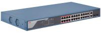 Коммутатор Hikvision DS-3E1326P-EI 24x100Мбит/с 2x1Гбит/с 2xКомбо(1000BASE-T/SFP) 24PoE+ 370W управляемый