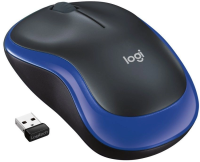 Мышь Logitech M185 черный/синий оптическая 1000dpi беспров. USB1.1 для ноутбука 2but (910-002632)