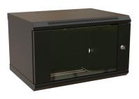 Шкаф коммутационный WRline (WR-TW-0666-GP-RAL9004) настенный 6U 600x600мм пер.дв.стекл 2 бок.пан. 60кг черный 520мм 367мм IP20 сталь