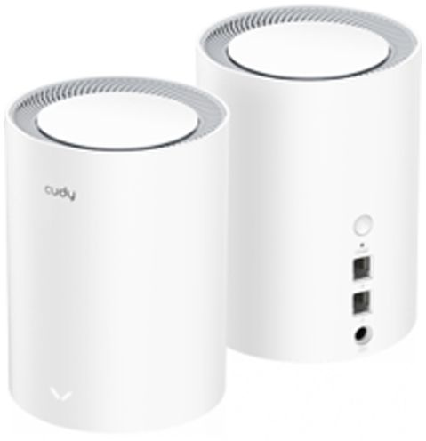 Бесшовный Mesh роутер Cudy M1800 (M1800 2-PACK) AX1800 10/100/1000BASE-TX/Wi-Fi белый (упак.:2шт)