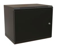 Шкаф коммутационный WRline (WR-TW-1266-SR-RAL9004) настенный 12U 600x600мм пер.дв.металл 2 бок.пан. 60кг черный 520мм 650мм IP20 сталь