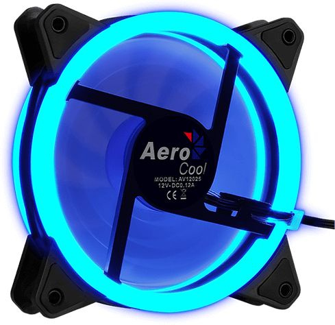 Вентилятор для корпуса Aerocool Rev LED 120х120 черный 3-pin 15дБ (REV BLUE 120) Ret