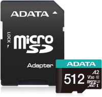 Флеш карта microSDXC 512GB A-Data AUSDX512GUI3V30SA2-RA1 Premier Pro + adapter