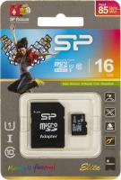 Флеш карта microSDHC 16GB Silicon Power SP016GBSTHBU1V10SP + adapter