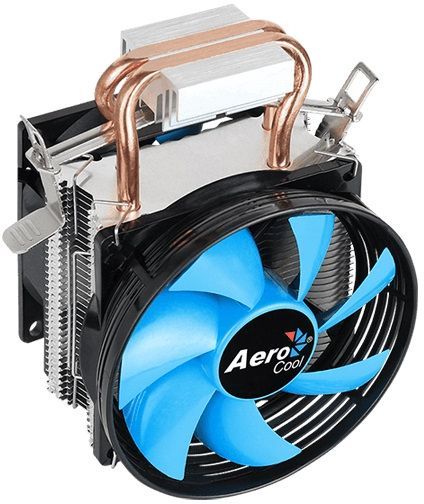 Устройство охлаждения(кулер) Aerocool Verkho 2 Dual Soc-AM5/AM4/1151/1200/2066/1700 черный/синий 4-pin 15-25dB Al+Cu 120W 370gr Ret