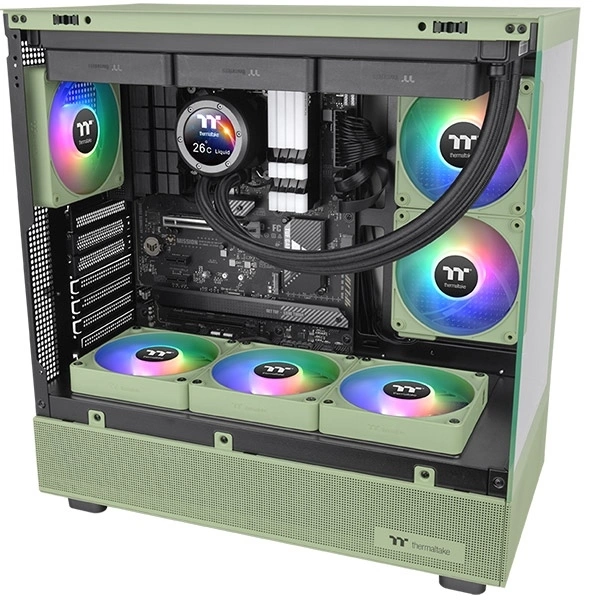 Вентилятор для корпуса Thermaltake CT140 EX Sync Matcha ARGB 140х140x25 зеленый 4-pin 30.7дБ (упак.:3шт) (CL-F197-PL14MG-A) Ret